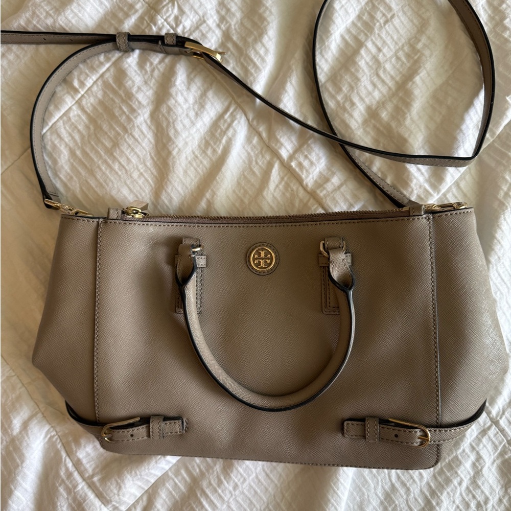 Tory Burch Tan Satchel with Gold Hardware